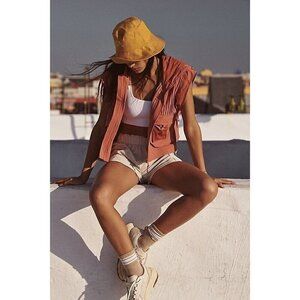 NEW FREE PEOPLE MOVEMENT PLEATY PLEASE HOODED VEST SEQUOIA SZ MEDIUM